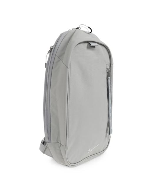 Nike Gray Logo-Embroidered Backpack