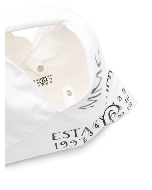 Borsa Tote Con Motivo Numeri di MM6 by Maison Martin Margiela in White
