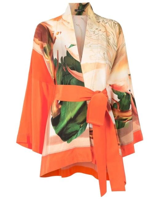 Lenny Niemeyer Orange Printed Belted Kimono