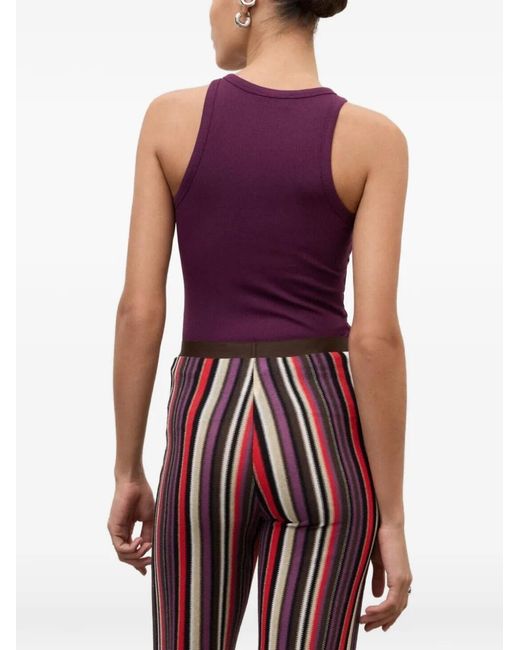 Ottod'Ame Purple Ribbed-Knit Tank Top