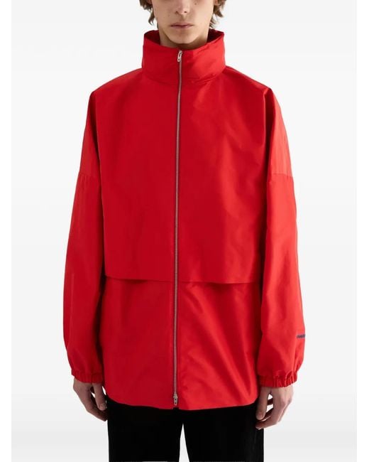 Jil Sander Red Logo-Detail Jacket for men
