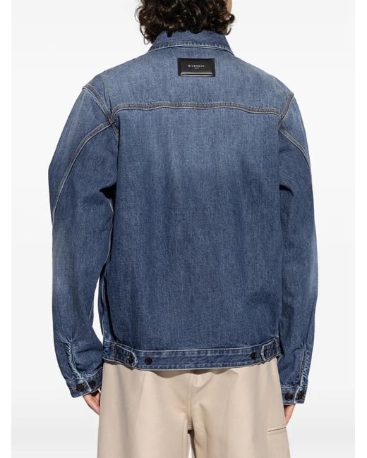 Givenchy Blue Zip-Up Cotton Jacket for men