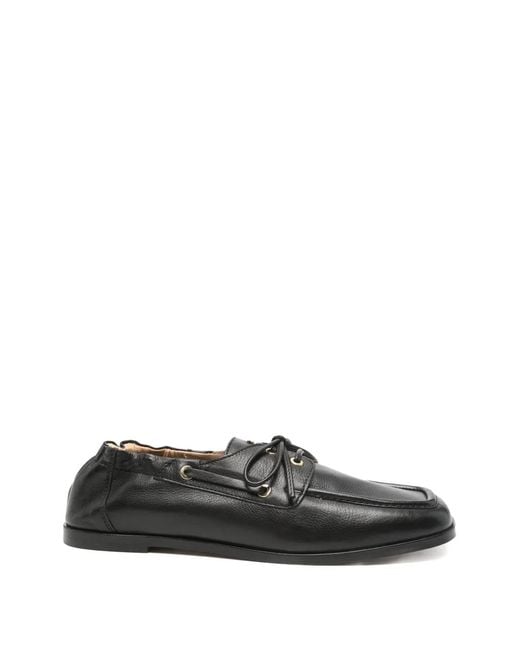Patrizia Pepe Black Square-Toe Loafers