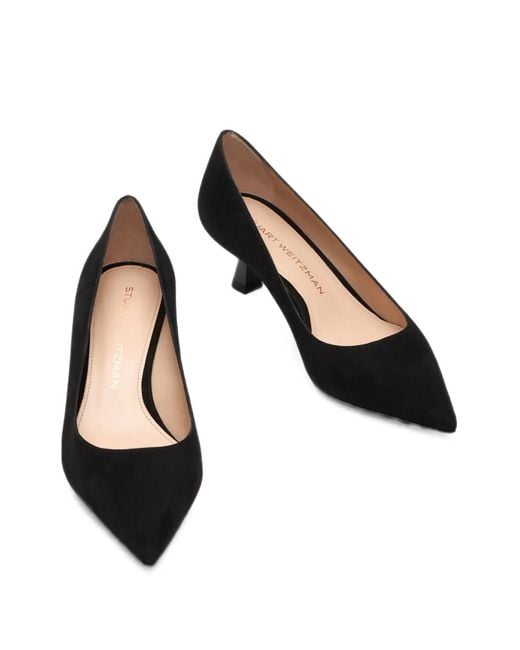 Stuart Weitzman Black Stuart Sculpt Pointed-Toe Pumps