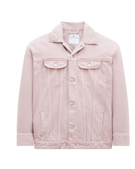 Courreges Pink Notched-Collar Cotton Denim Jacket for men