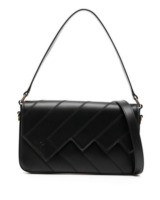 Missoni Black Flap Wave Leather Shoulder Bag