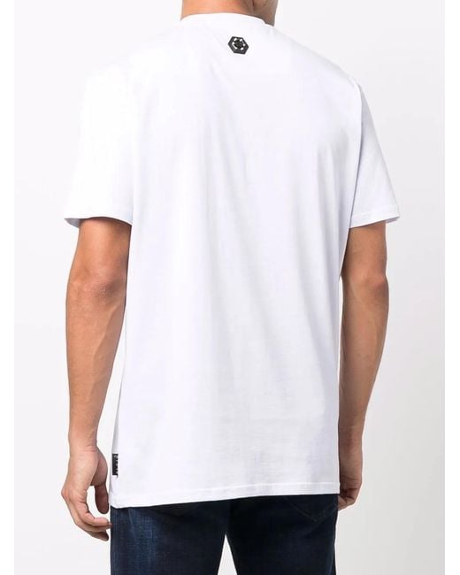Philipp Plein White Plein Star Logo Print T-Shirt for men