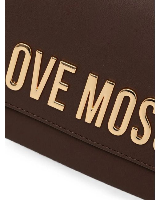 Love Moschino White Logo-Plaque Chain-Link Shoulder Bag