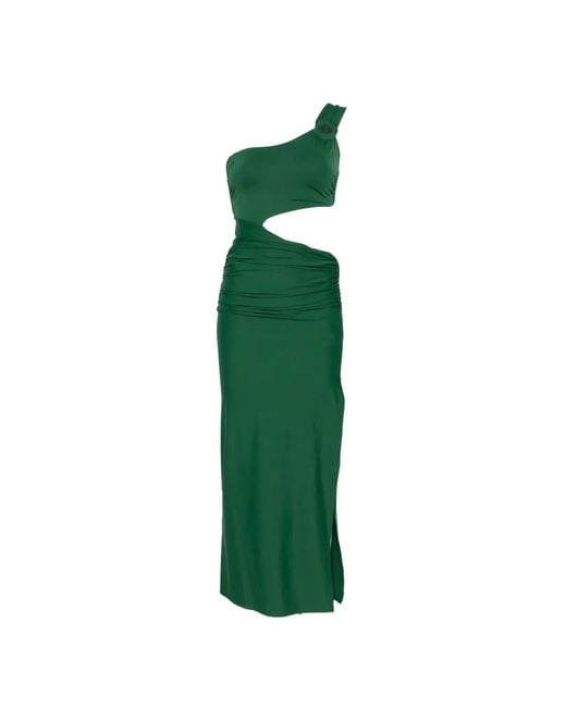 Fisico Green Asymmetrical Midi Dress