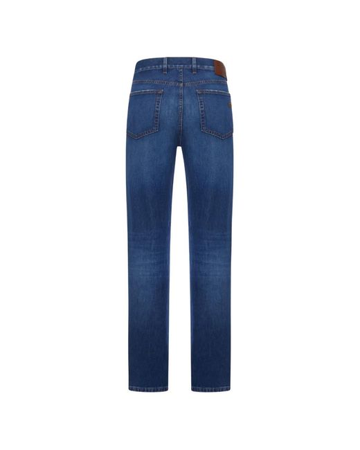 Zegna Blue Jean Droit À Patchs Brodés for men