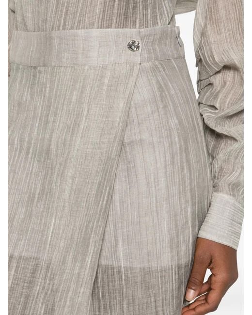 THE GARMENT Gray Delfi Button Wrap Midi Skirt