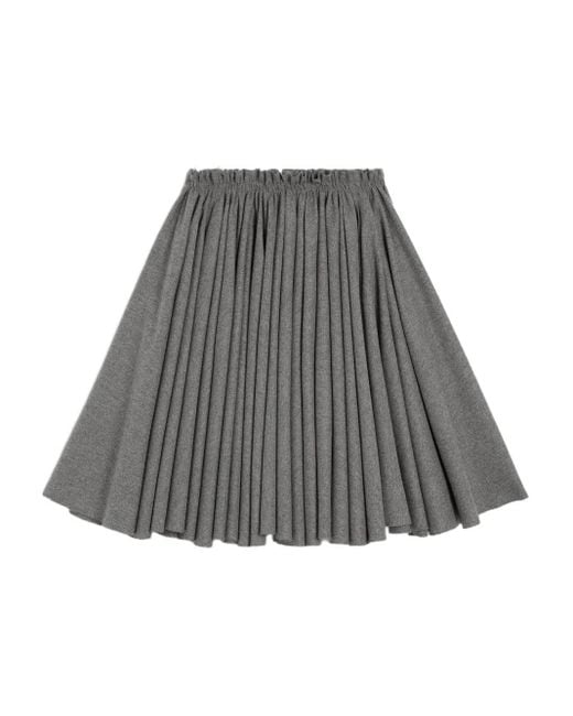 AMI Gray Corolla Wool Midi Skirt