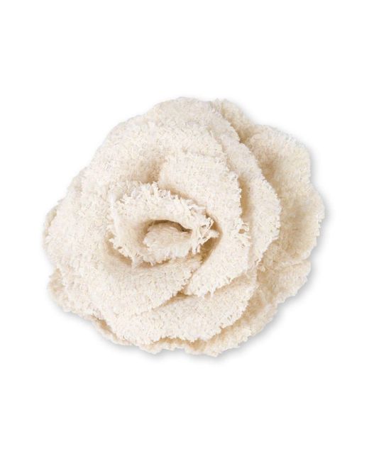 Philosophy Di Lorenzo Serafini White Floral-appliqué Tweed Brooch