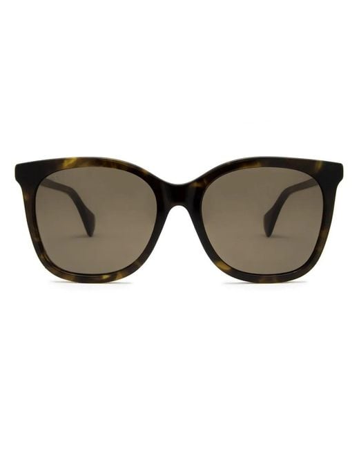 Gucci Brown Gg Cat-Eye Frame Sunglasses
