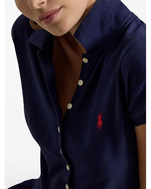 Polo Ralph Lauren Blue Button Cotton Dress