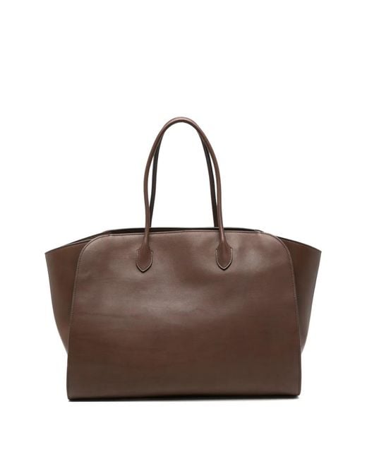 The Row Brown Marlo Leather Tote Bag