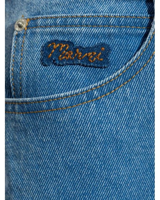 Marni Blue Mid-Rise Tapered-Leg Jeans
