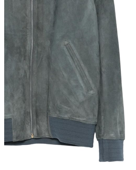 Paul Smith Gray Suede Bomber Jacket for men