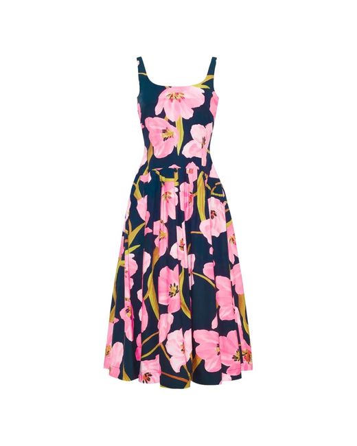 Cara Cara White Regio Floral-Print Midi Dress