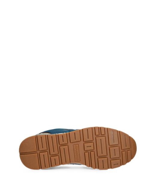 Aeronautica Militare Blue Logo-Embroidered Panelled Sneakers for men