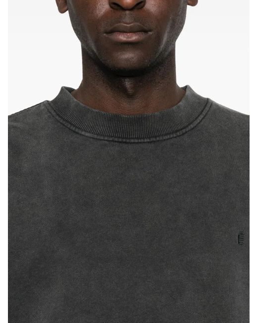 Etudes Studio Black É Crew-Neck Washed-Effect Sweatshirt for men