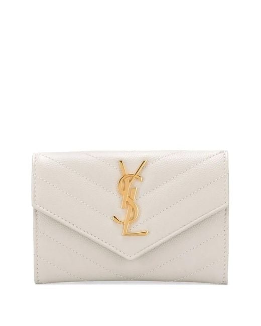 Saint Laurent Natural Cassandre Leather Wallet