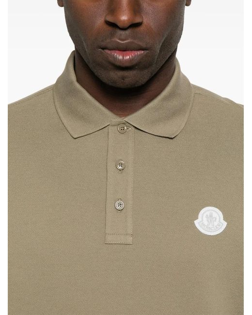 Moncler Green Short-Sleeve Polo Shirt for men