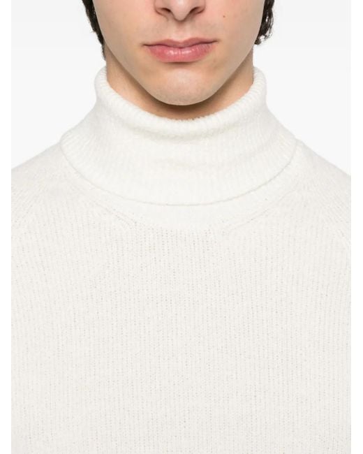 Kiton White Turtleneck Sweater for men