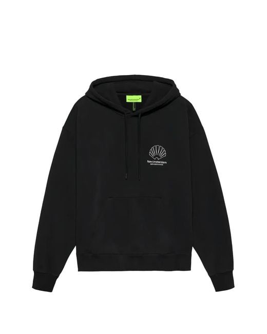 New Amsterdam Black Logo-Print Hoodie for men