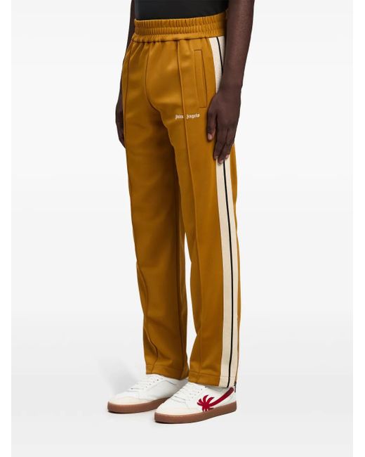 Palm Angels Yellow Side Logo Embroidered Sports Trousers for men