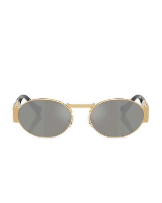 Versace Gray Oval-Frame Sunglasses for men
