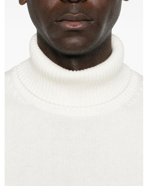 Kangra White Roll-Neck Jumper for men