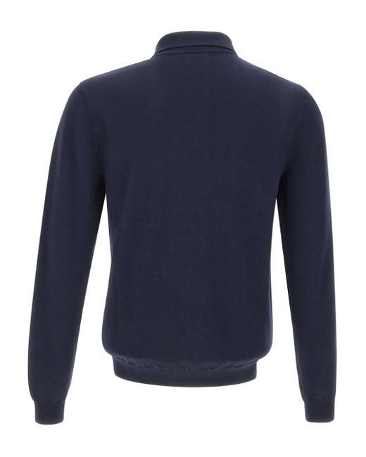 Sun 68 Blue Long-Sleeve Polo Shirt for men