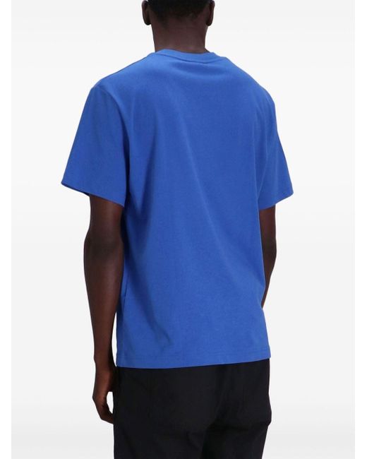 T-shirt en coton à logo brodé Lacoste pour homme en coloris Blue