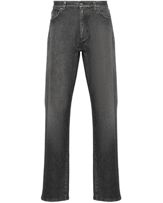 Zegna Slim-Fit-Jeans mit Logo-Patch in Gray für Herren