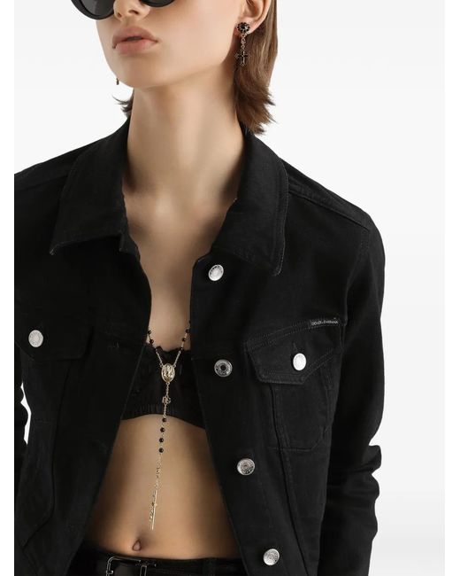 Dolce & Gabbana Black Buttoned Denim Jacket