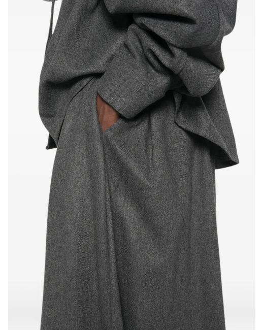 Thelatest Gray Pleated Balloon-Hem Pants
