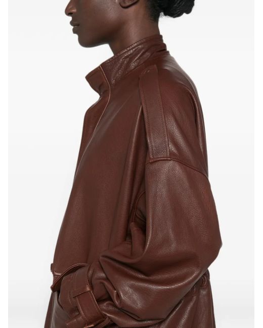 Giorgio Brato Brown Leather Zip-Up Jacket