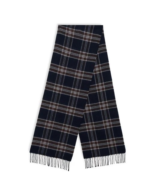 Brooks Brothers Blue Écharpe Frangée À Carreaux for men