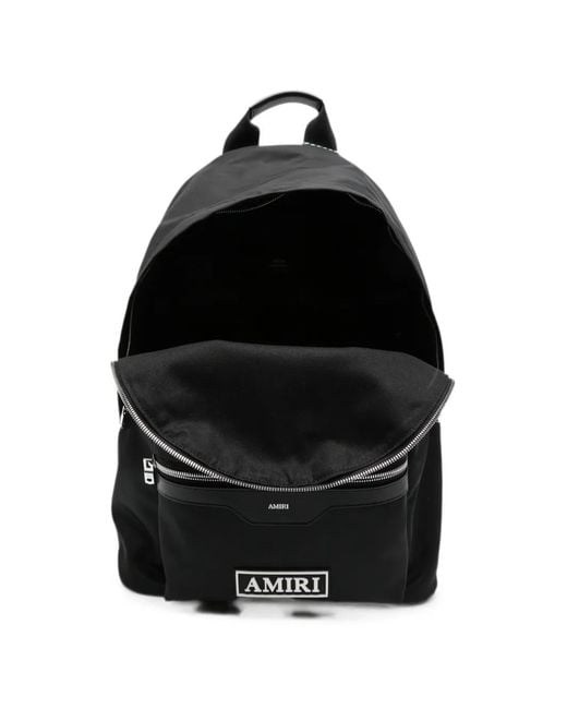 Amiri Black Logo-Patch Zip-Fastening Backpack for men