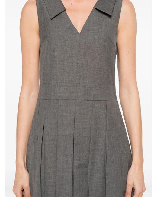 ShuShu/Tong Gray Pleated Mini Dress