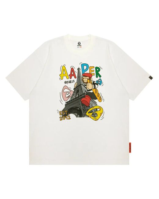 Aape By A Bathing Ape T-Shirt Mit Grafischem Print in White für Herren