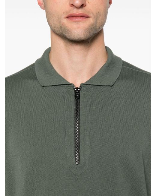 Stone Island Green Compass Badge Organic-cotton Polo Shirt for men