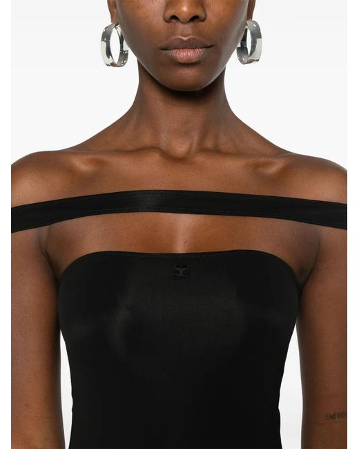 Courreges Black Hyperbole Off-Shoulder Top