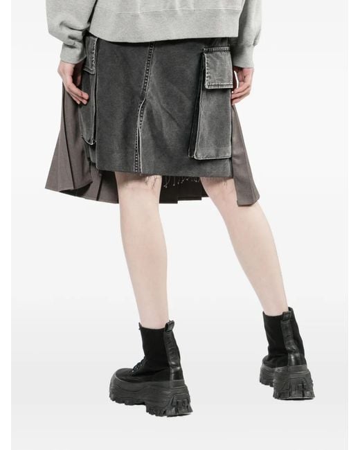 Maison Mihara Yasuhiro Gray Pleated Midi Skirt