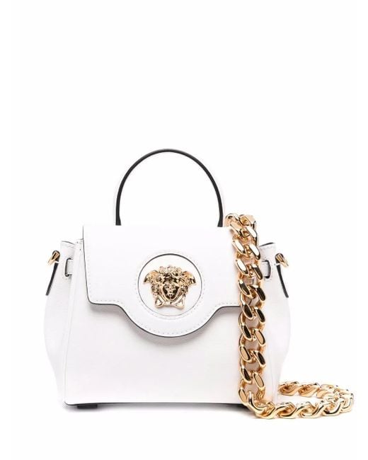 Versace White La Medusa Small Tote Bag