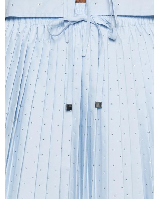 Sandro Blue Short Pleated Rhinestone Skirt