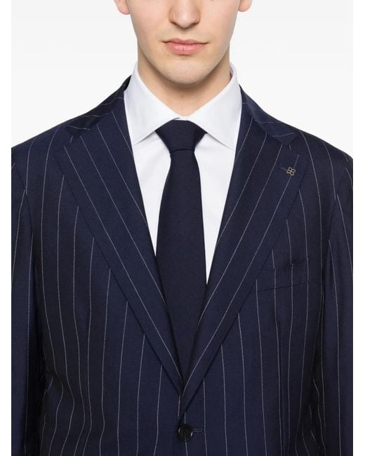 【美品】TAGLIATORE スーツ セットアップ ブルー ストライプ 46 Tagliatore メンズ ブルー ストライプ スーツ