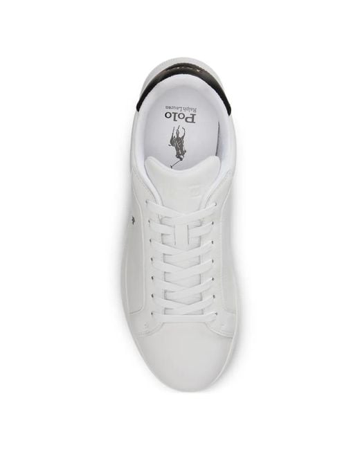 Polo Ralph Lauren White Leather Sneakers for men