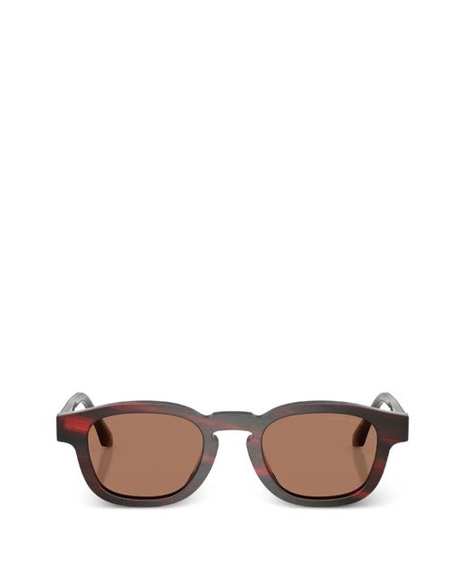 Giorgio Armani Red Round-Frame Sunglasses